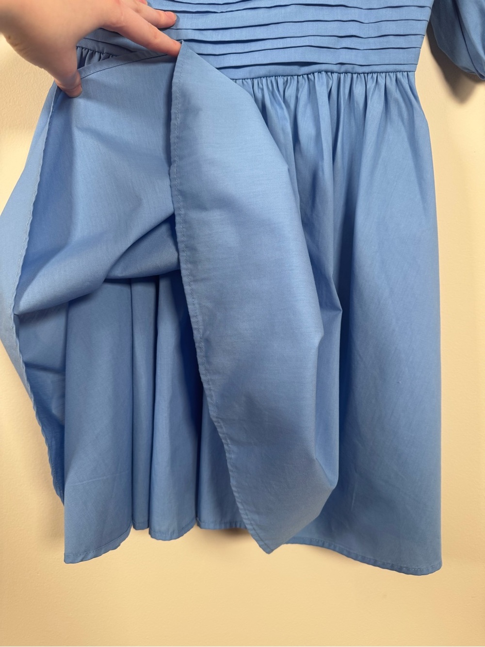 Abercrombie & Fitch Emerson Poplin Puff Sleeve Mini Dress, Blue, Small, Like New - Picture 9 of 16